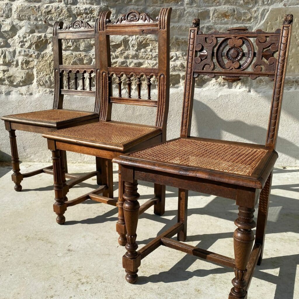 Chaises cannées Henri II